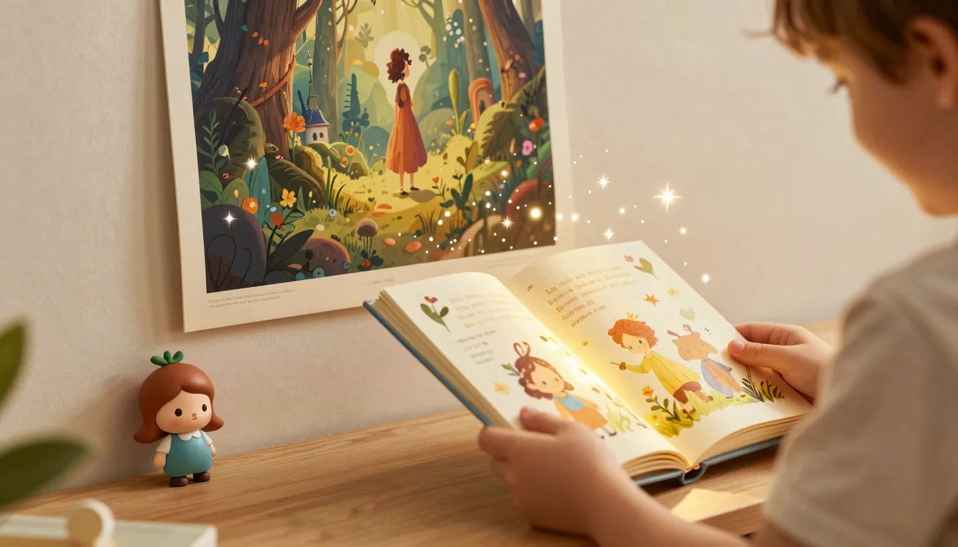 A magical and cozy scene for a social media advertisement. A...