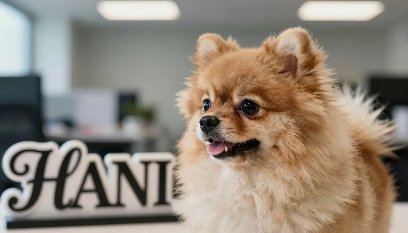 Close-up portrait for a profile picture, a cute fluffy Pomer...