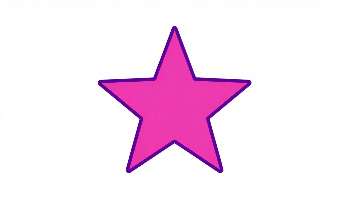 Minimalist favicon design, a single bright pink star with a ...