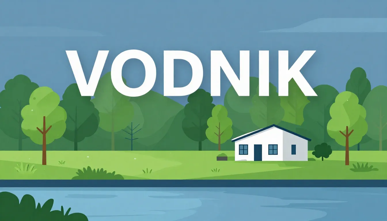 Professional VK community cover design for 'VODNIK'. A styli...