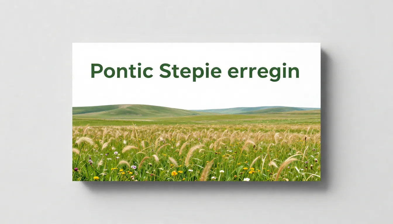 Business card design for Pontic Steppe ecoregion, lush green...