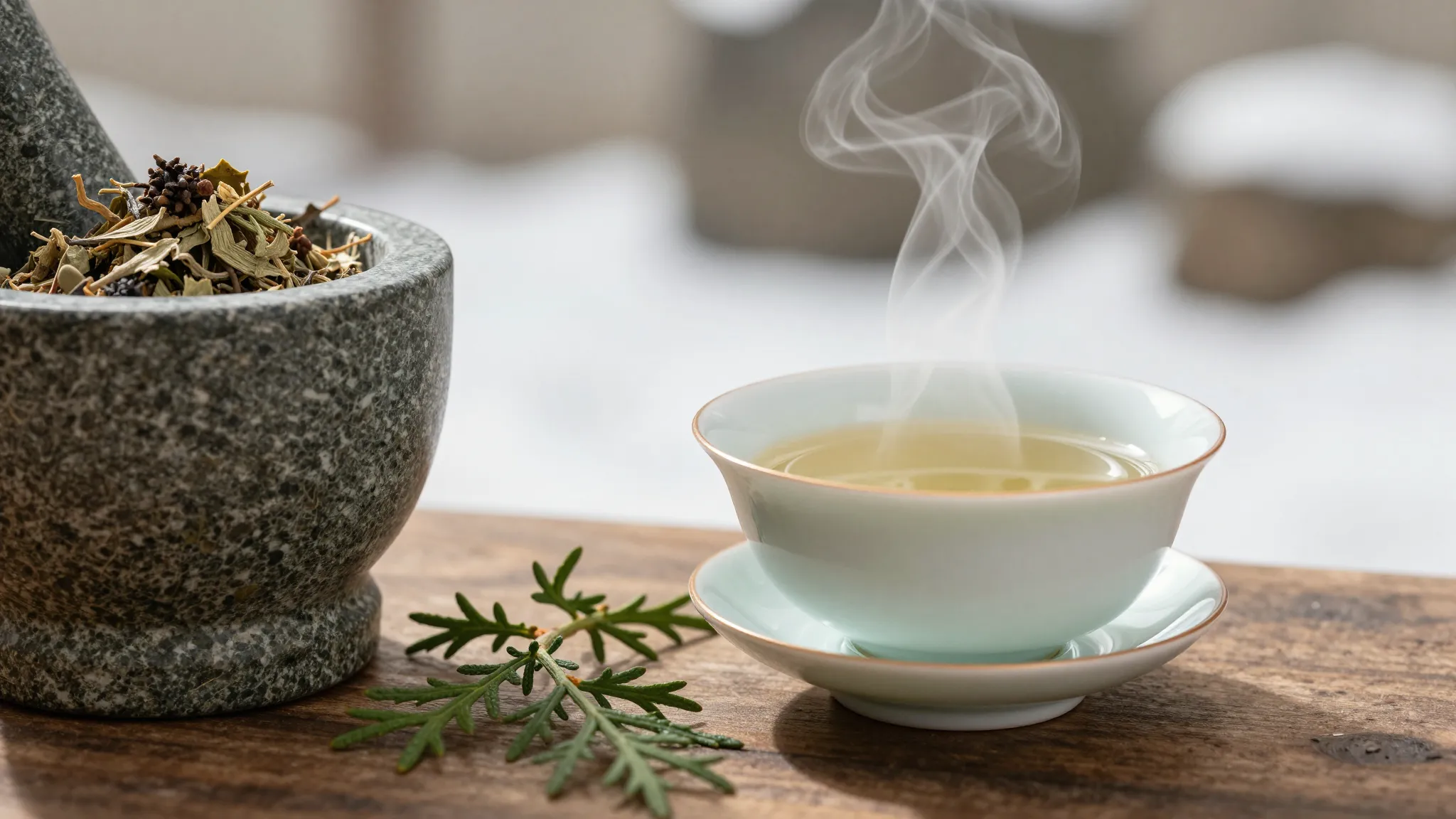 A close-up aesthetic shot of a traditional Chinese medicine ...