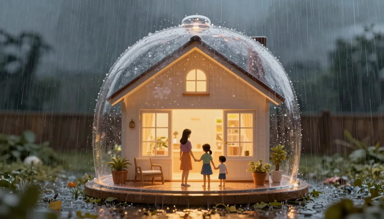 A symbolic illustration of protection from life's storms: a ...