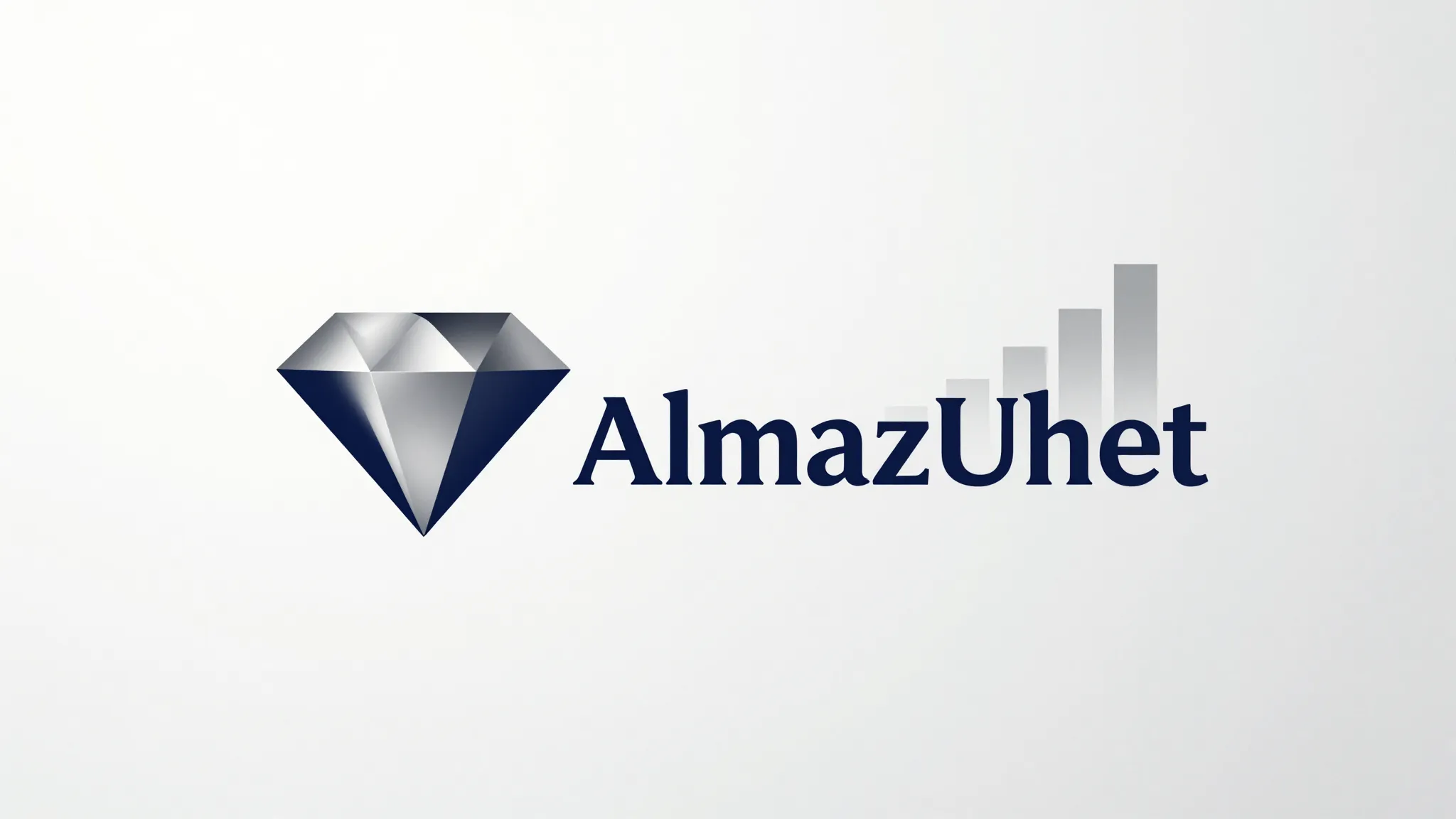 Minimalist luxury logo design for 'AlmazUchet', a stylized d...