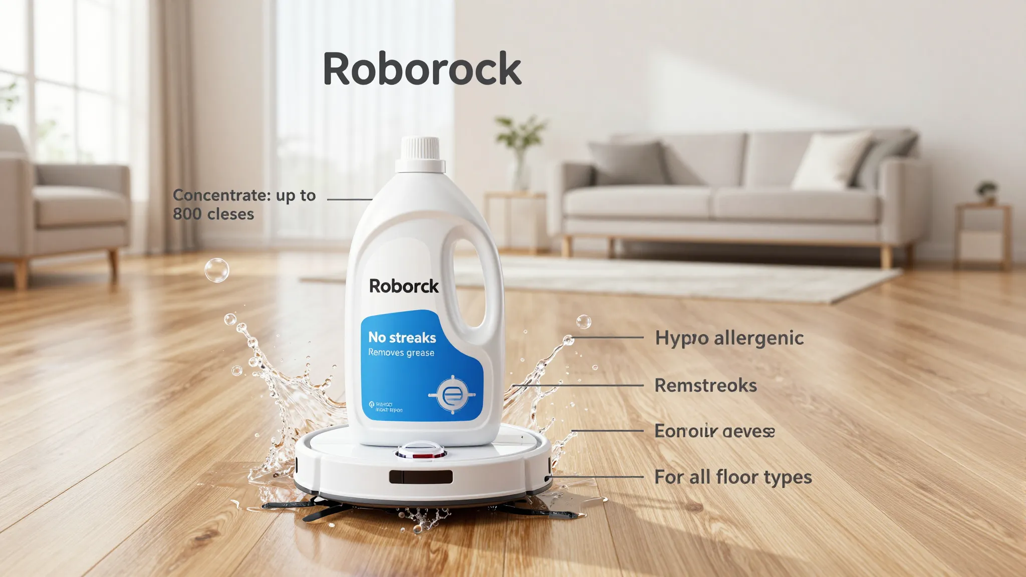 Marketplace infographic 3:4. Original Roborock floor cleanin...