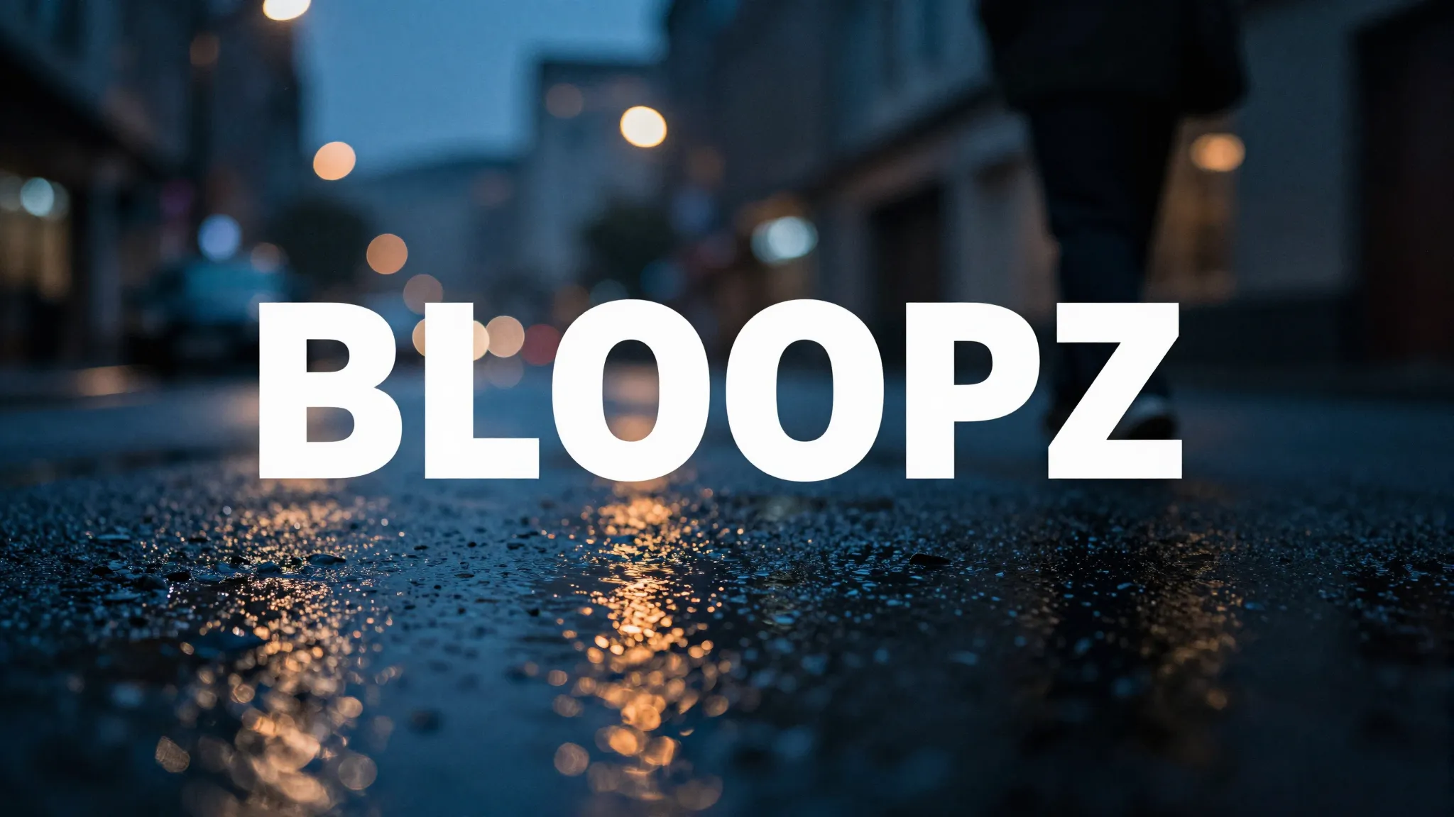 Abstract music band avatar, 'BLOOPZ' text, blurred city ligh...