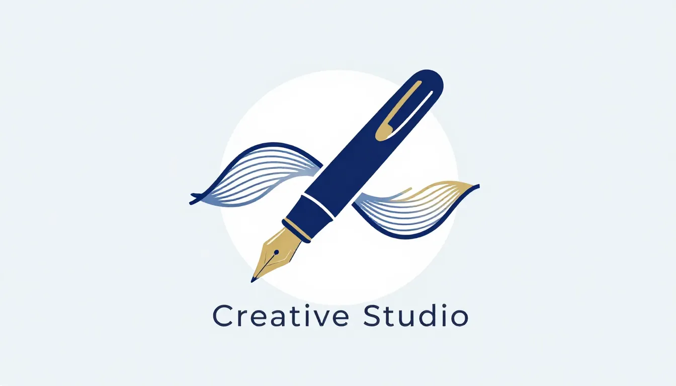 A stylish logo concept for a creative studio combining a fou...