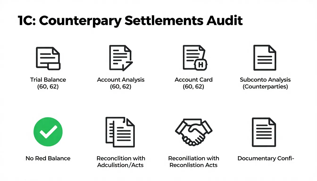 A visual representation of auditing settlements with counter...