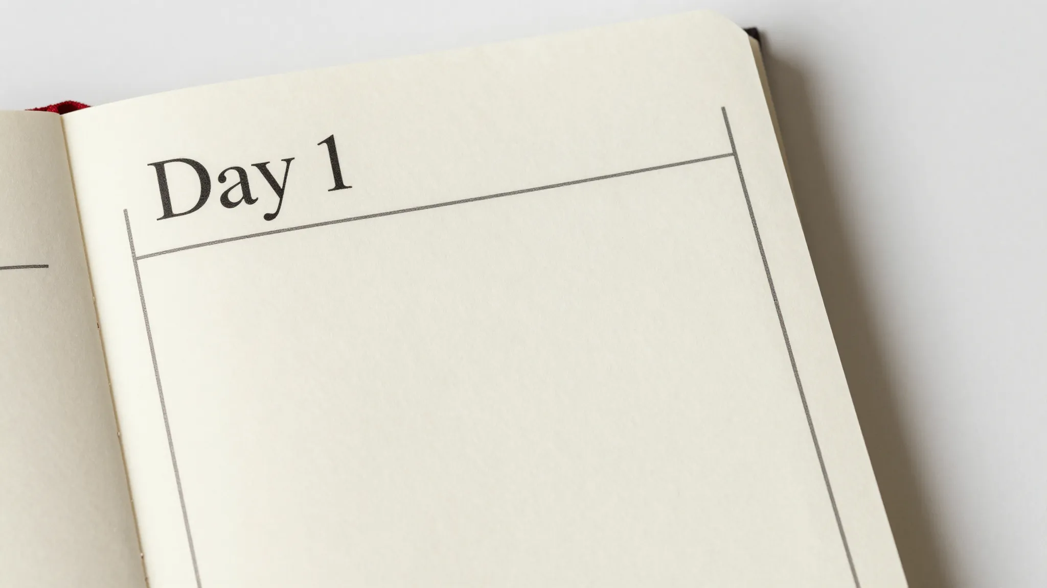 Minimalist interior page layout of a pocket diary, clean typ...