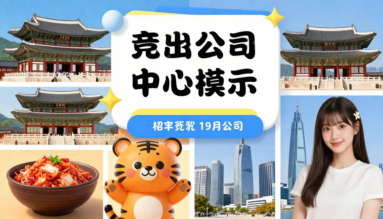 Vibrant and creative moodboard for a South Korea school pres...