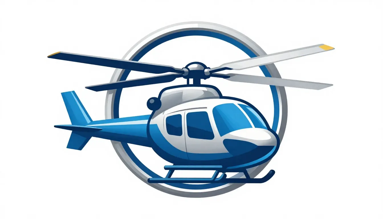 Creative logo for helicopter pilots, stylized rotor blades f...
