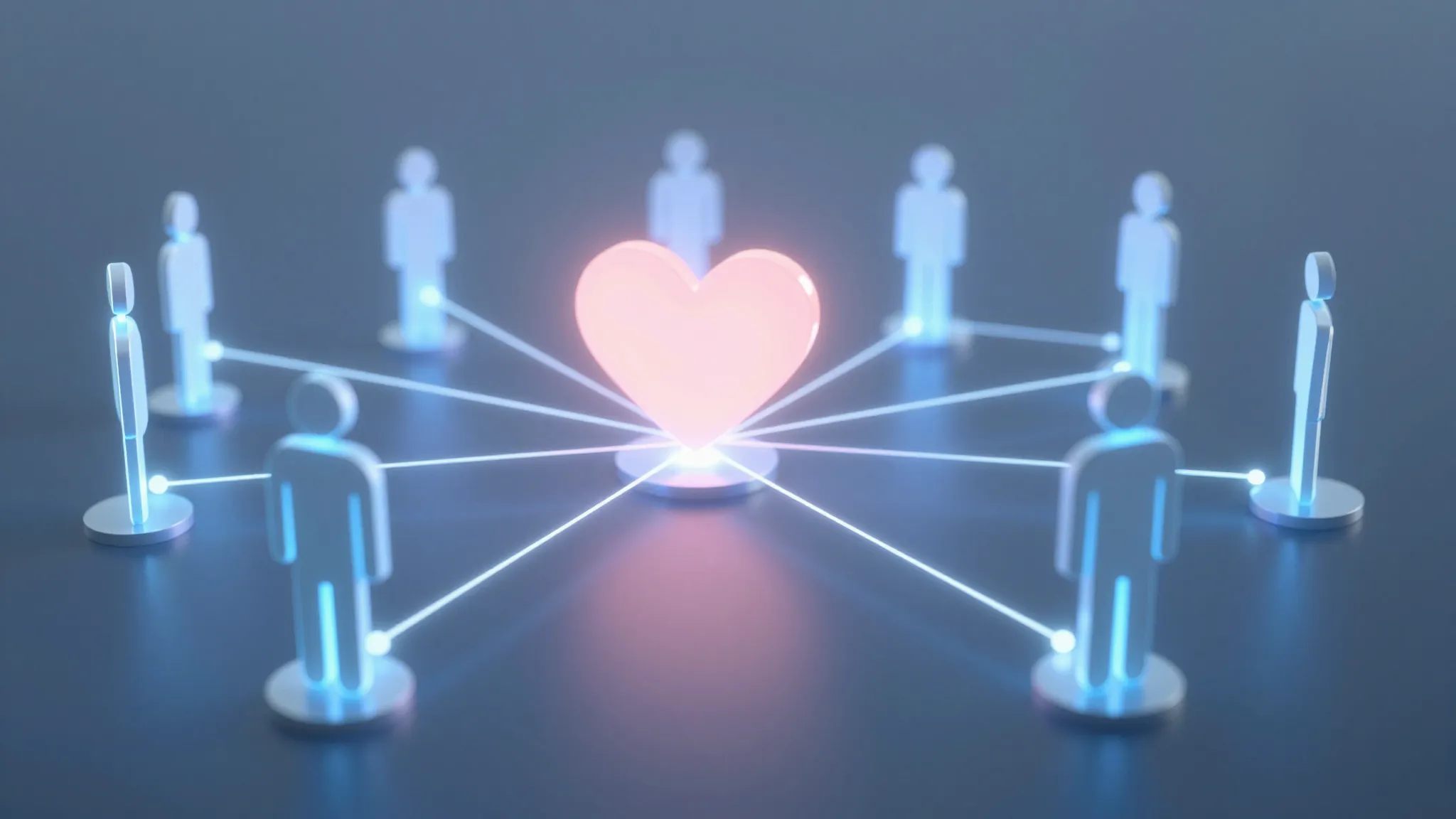 A digital art piece representing human connection and brand ...