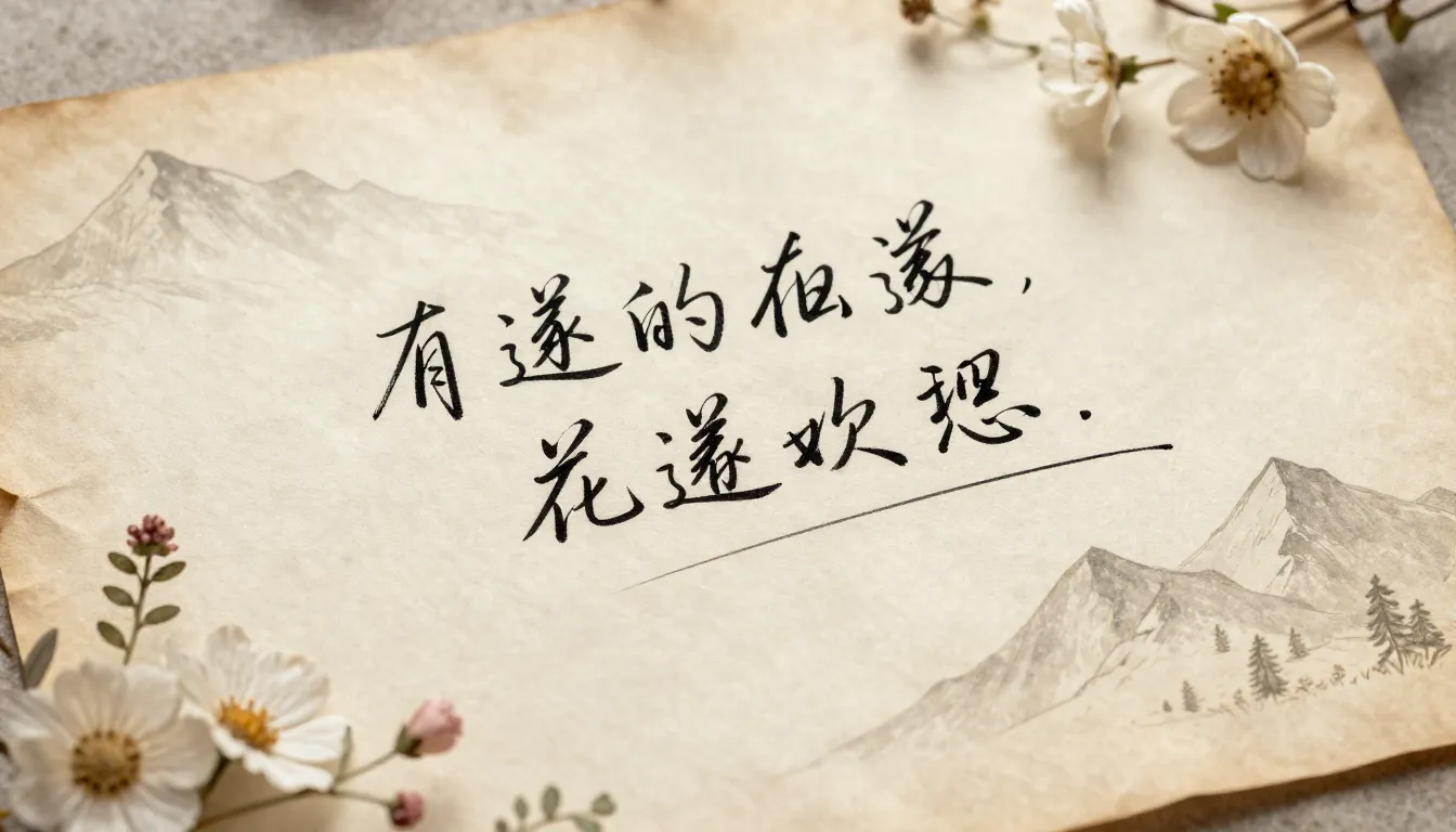 Elegant handwritten calligraphy on vintage parchment paper, ...