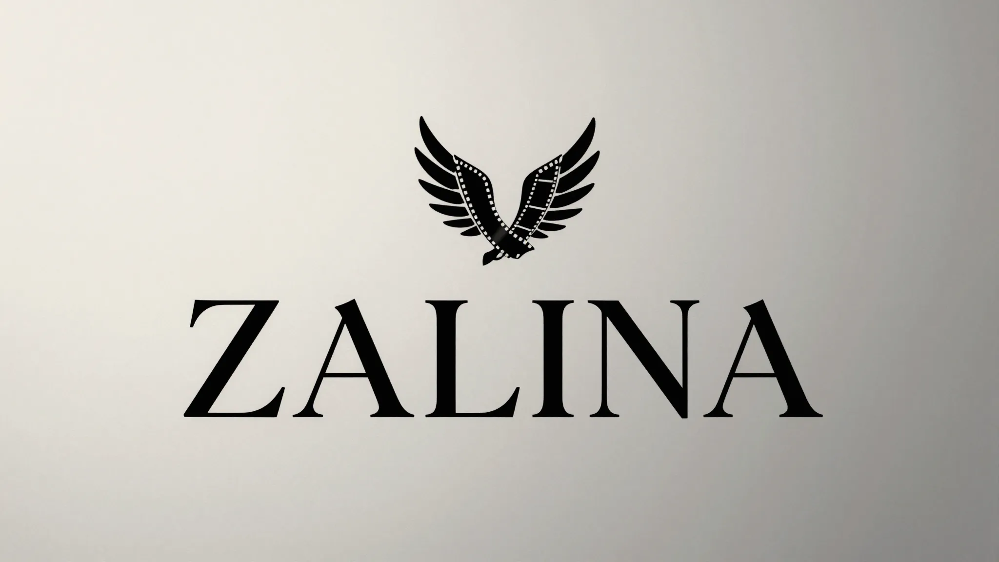 Modern logo design, typography ZALINA, elegant serif font, a...