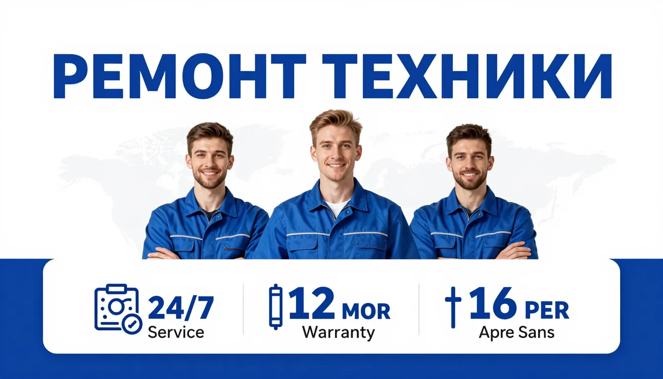 Infographic for appliance repair service in Kursk, large bol...