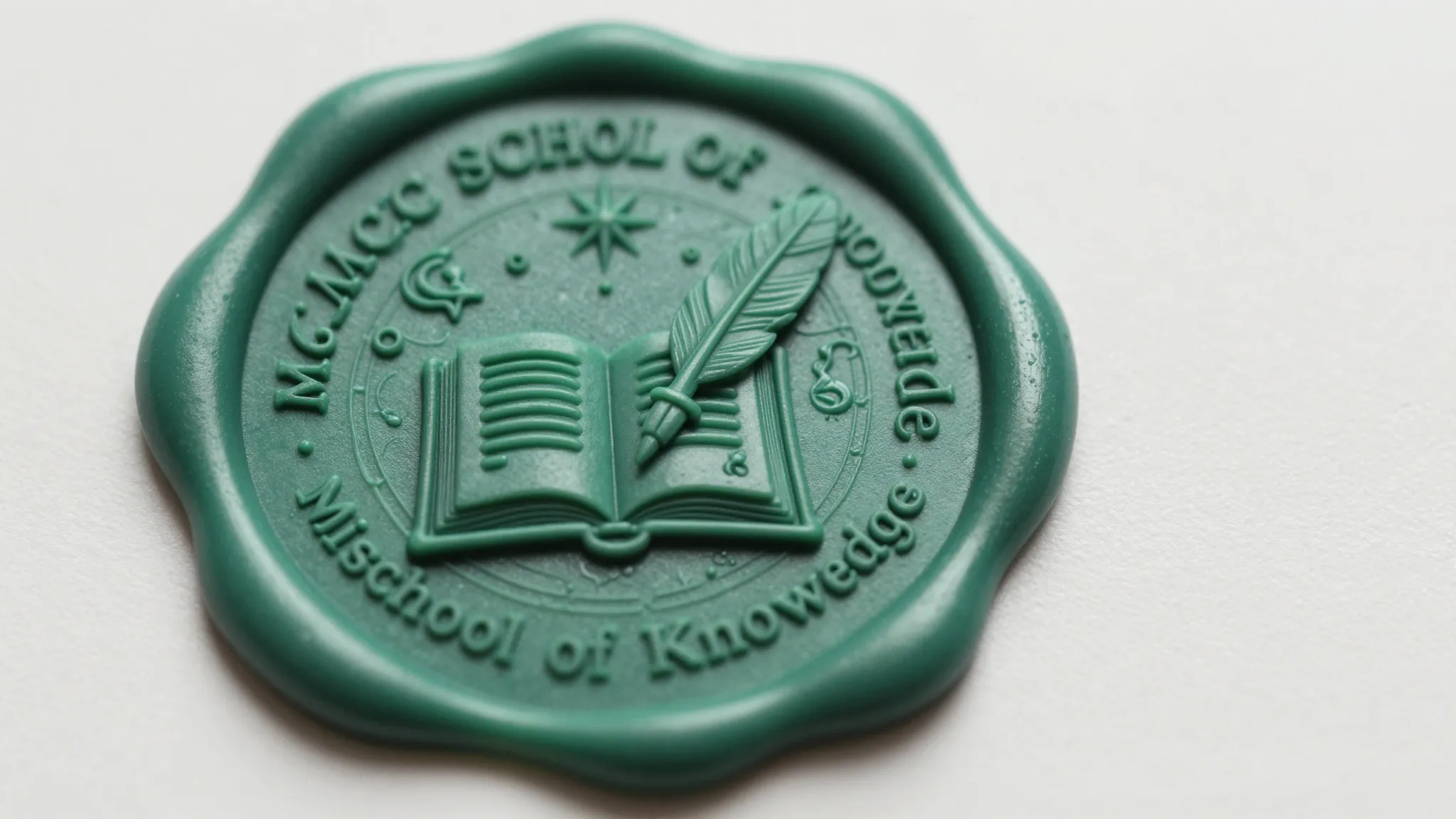 A highly detailed and intricate wax seal for the 'Magic Scho...