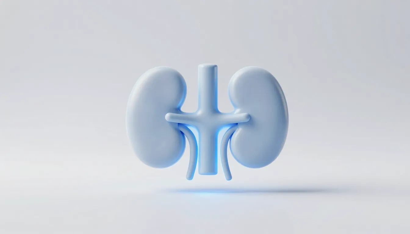 Minimalist medical icon representing kidney health, glowing ...