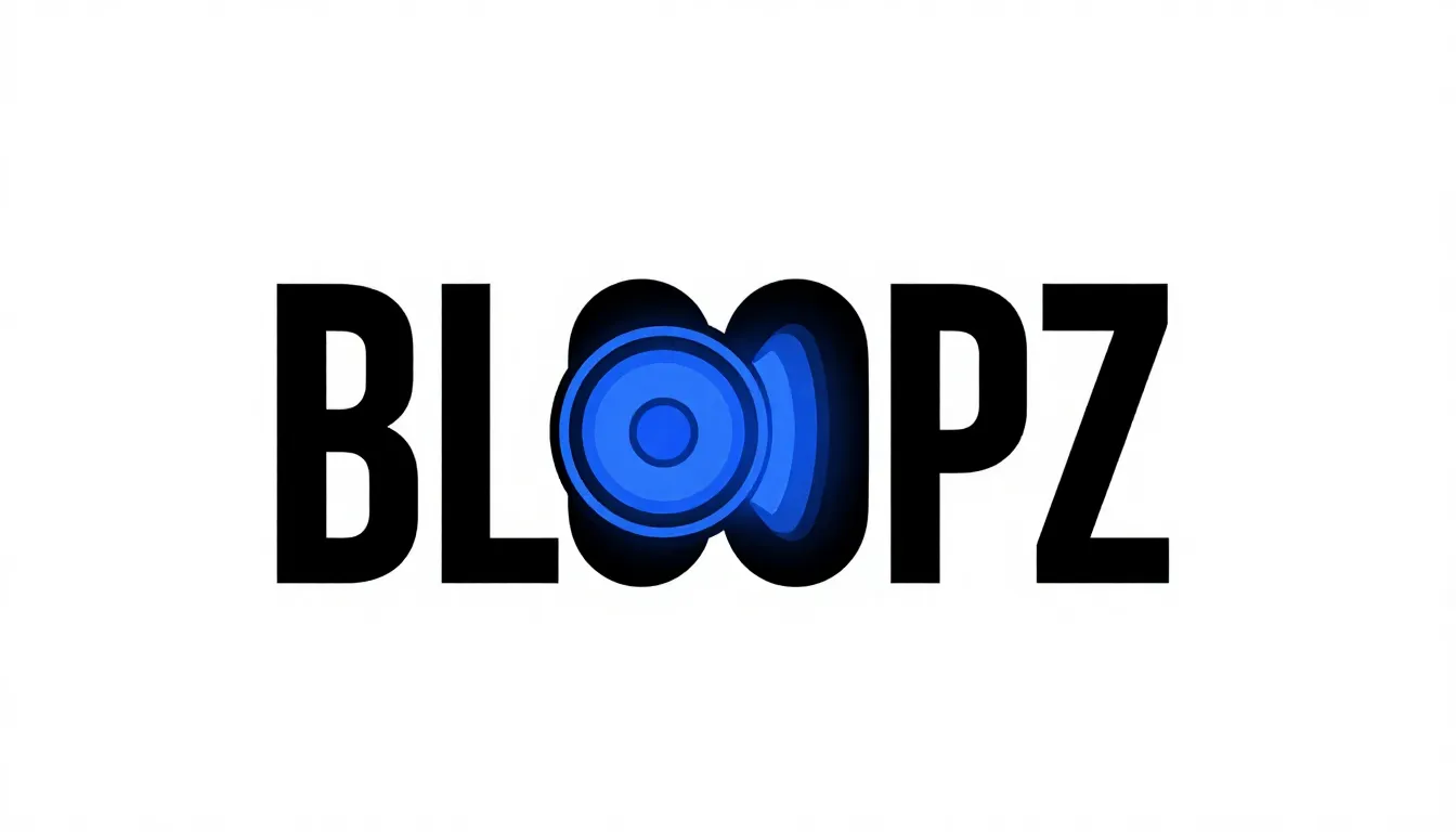 Minimalist logo for music band 'BLOOPZ', bold futuristic fon...