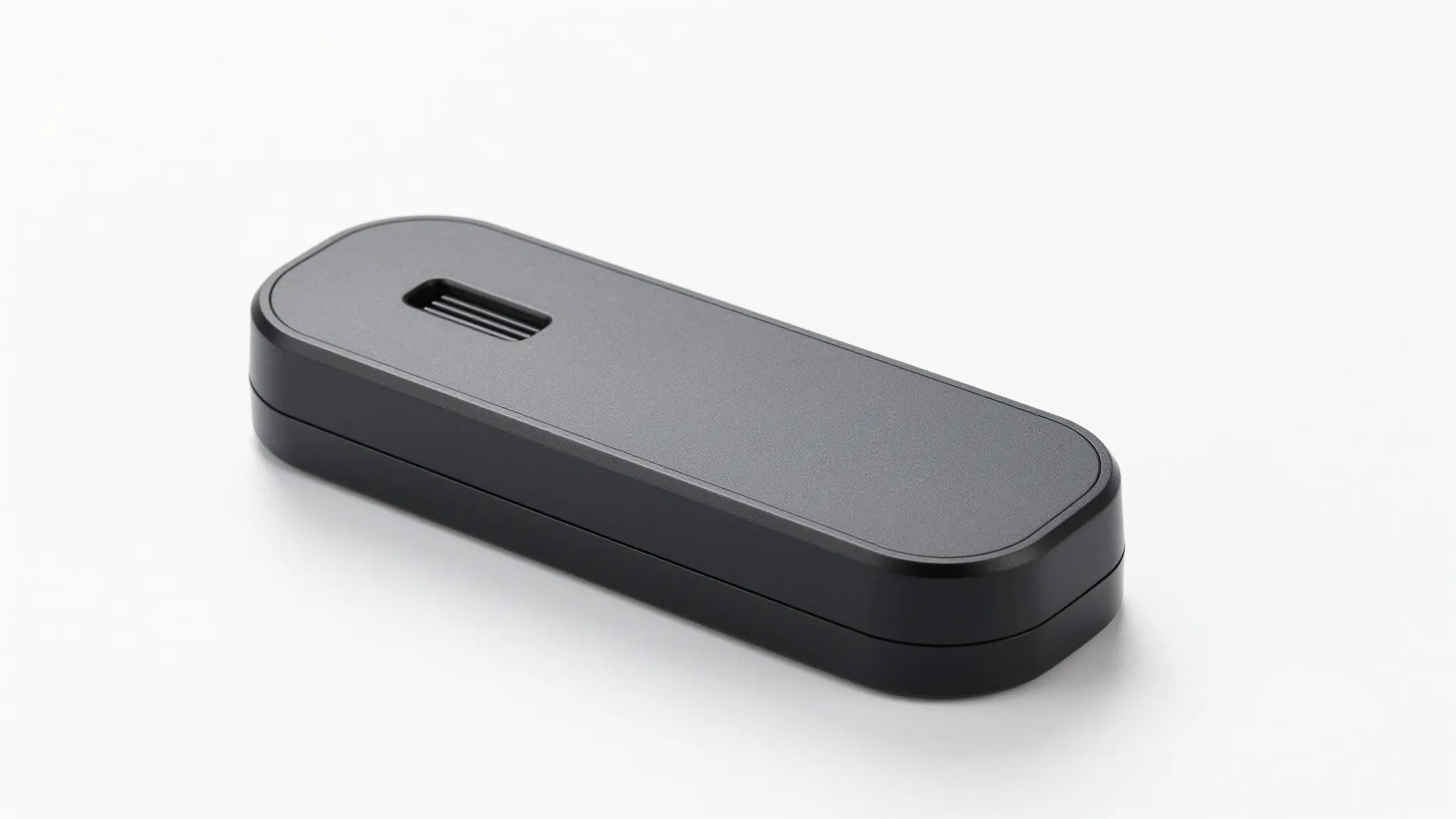 A professional product shot of a compact parking assistant d...