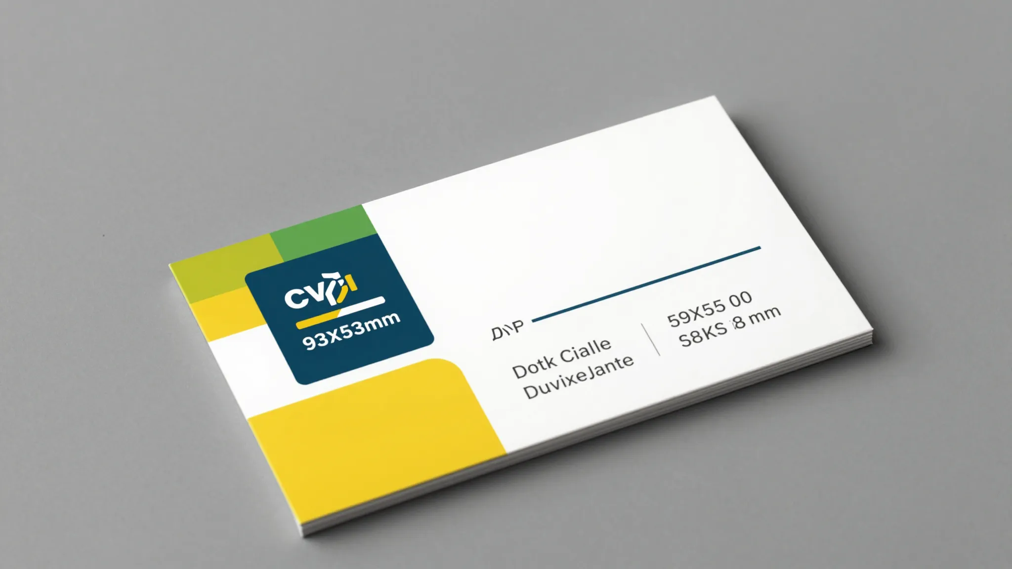Professional business card layout for a printing shop, clean...