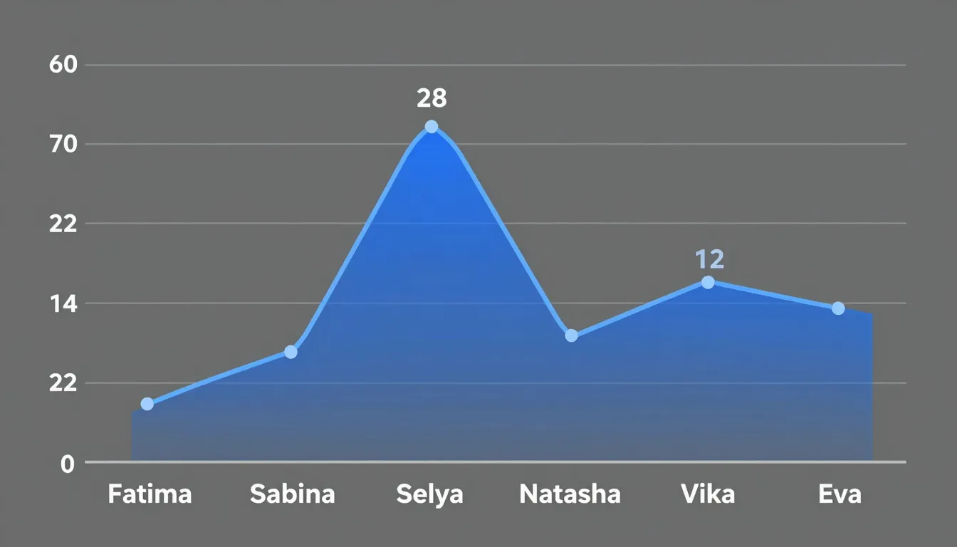 A professional business line chart showing employee performa...
