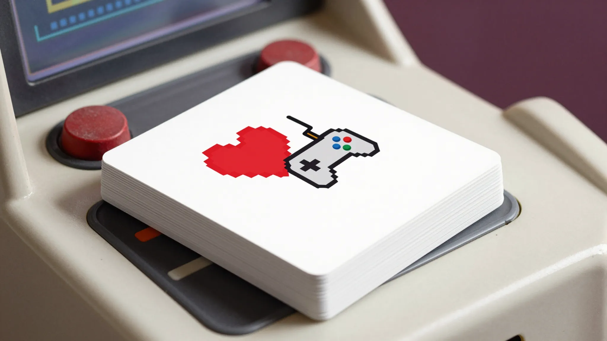 Minimalist business card mockup. A stack of cards on a vinta...