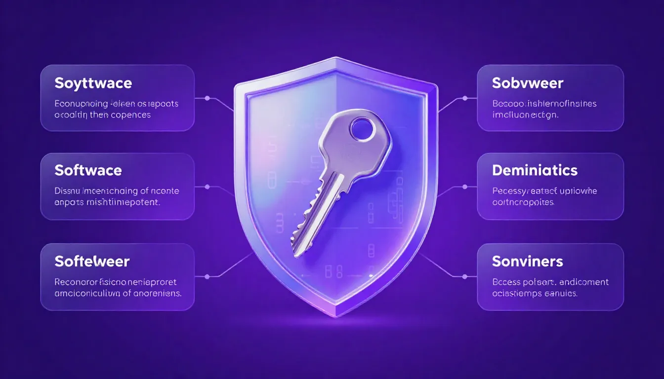 High-quality infographic background for software, deep purpl...