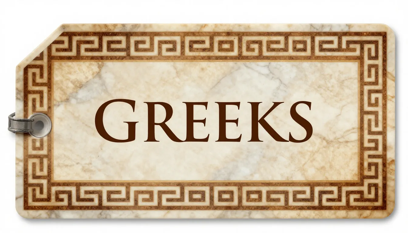 A high-quality design of a historical exhibition tag, ancien...