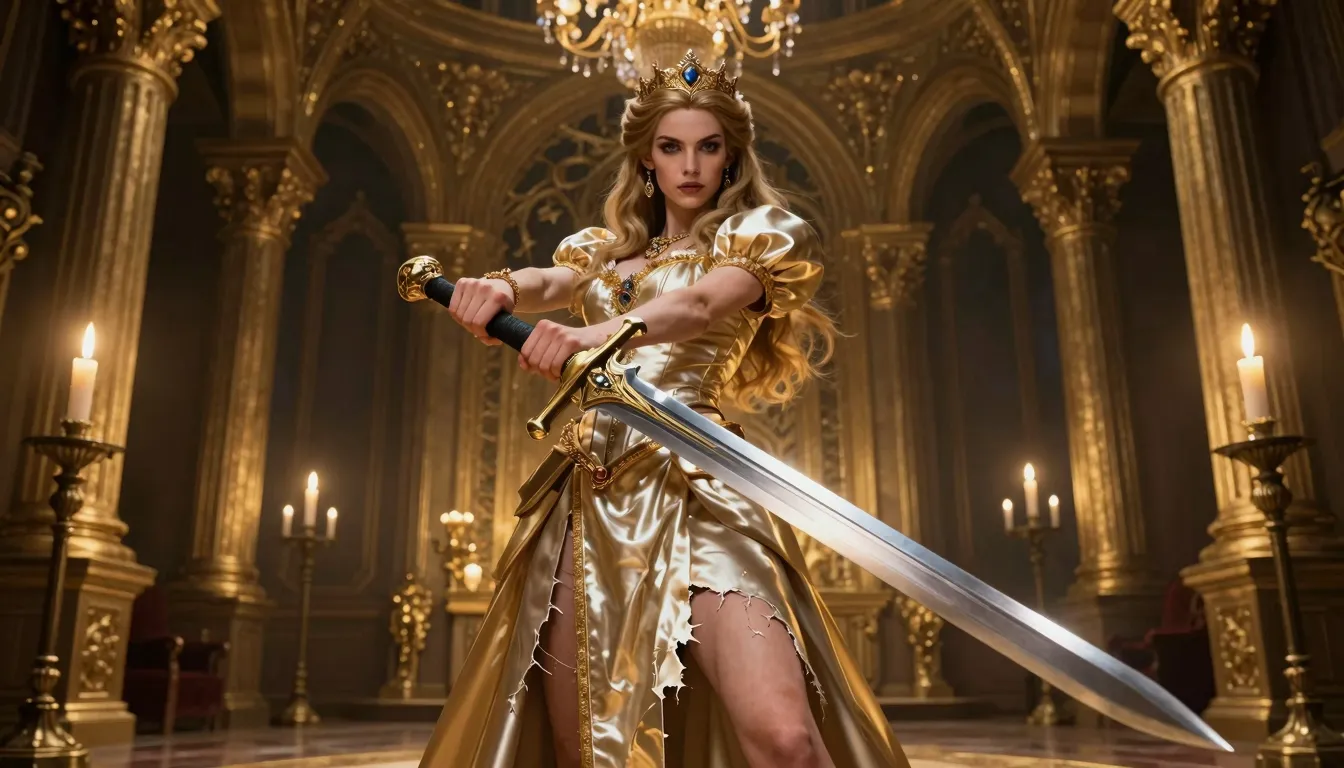A powerful fantasy illustration of a rebellious princess in ...