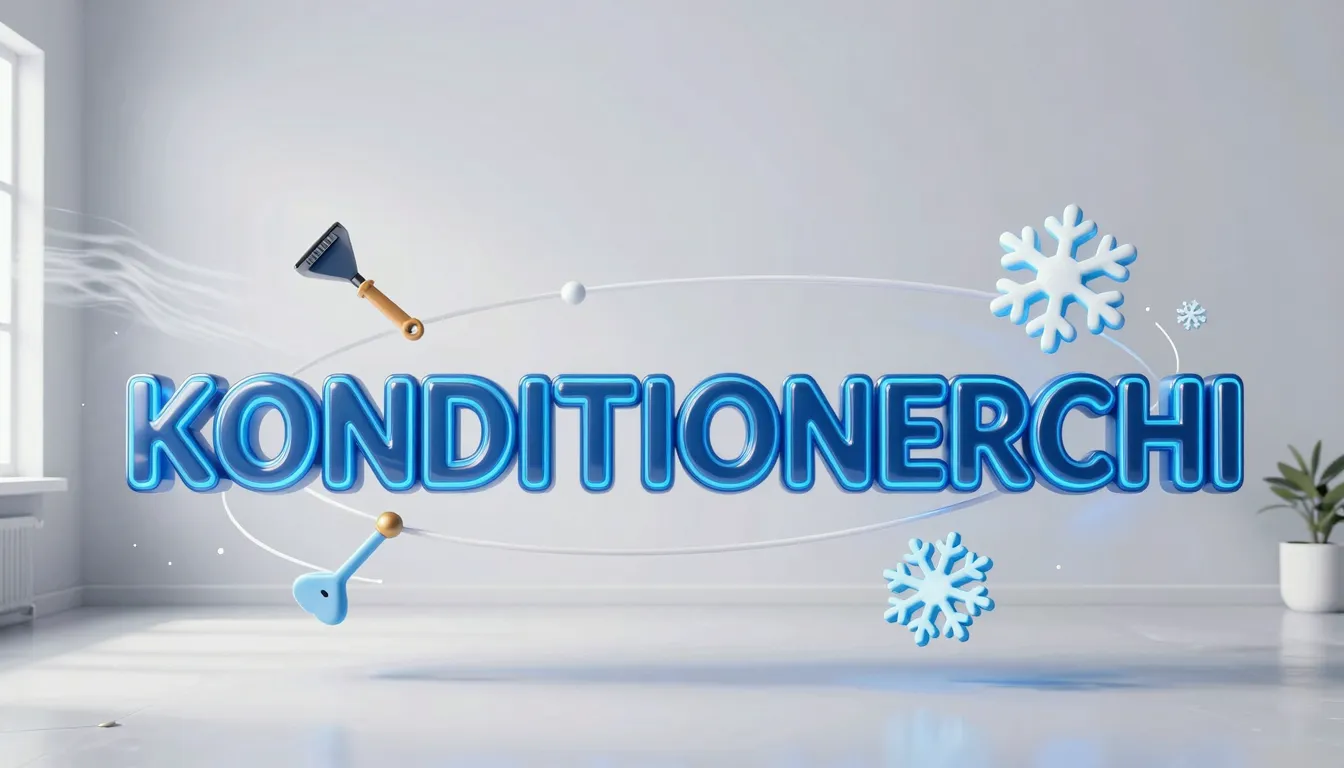 A creative 3D composition where the word 'KONDITSIONERCHI' i...