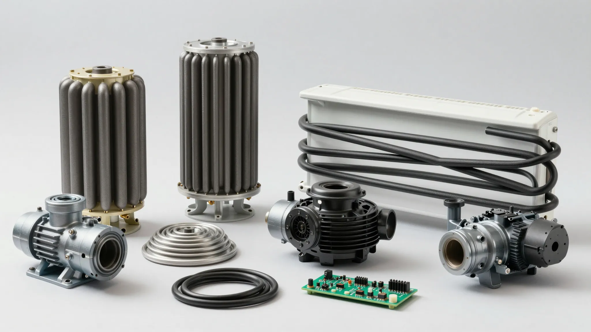 High-quality photo of various spare parts for home appliance...