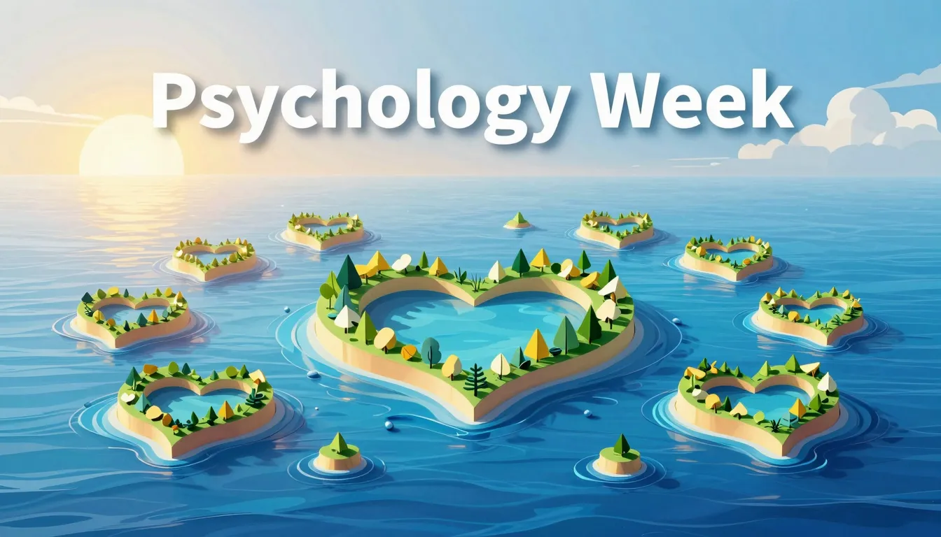 Vertical poster background for 'Psychology Week'. A beautifu...