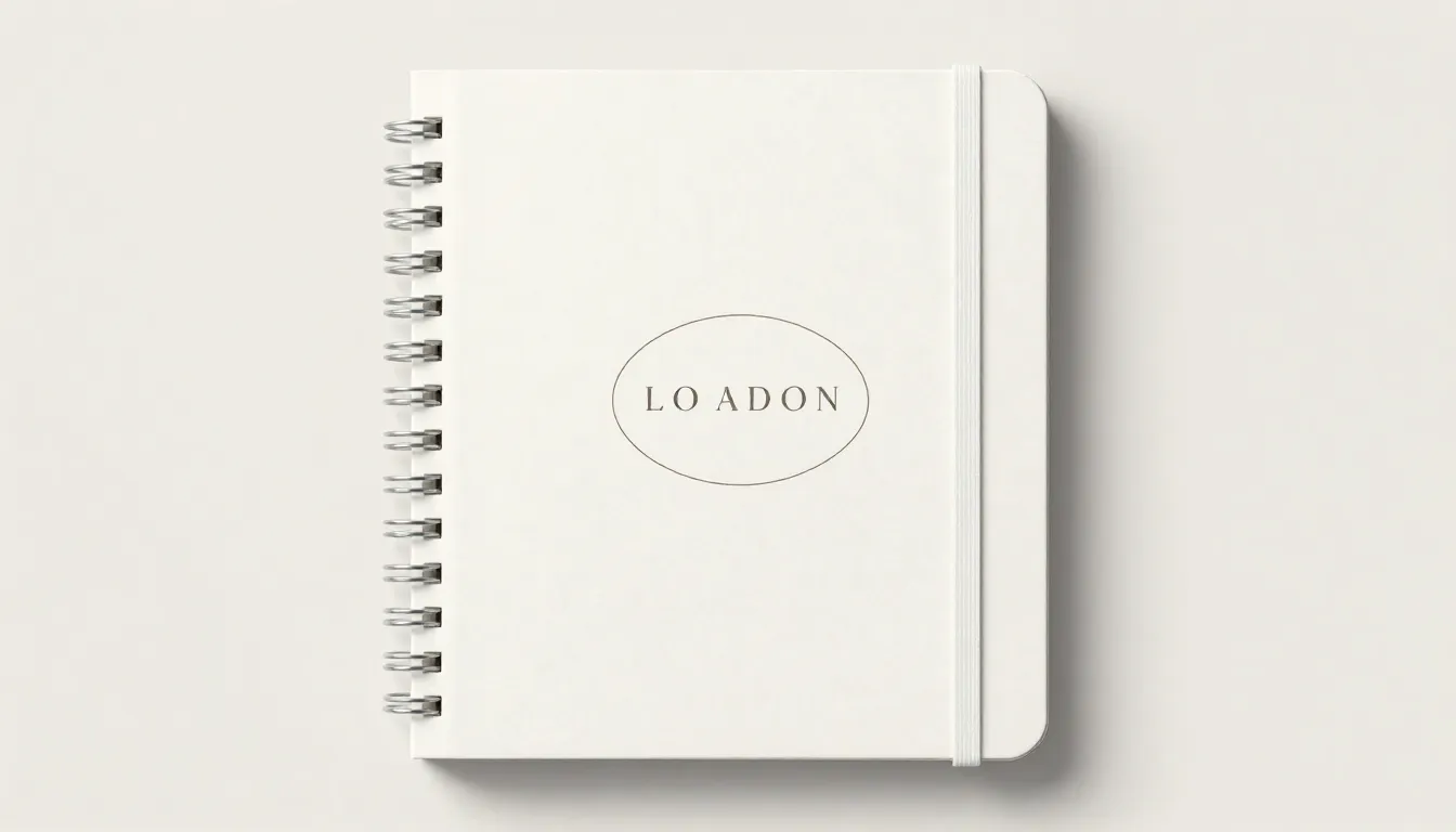 Minimalist notebook cover design with elegant typography, so...