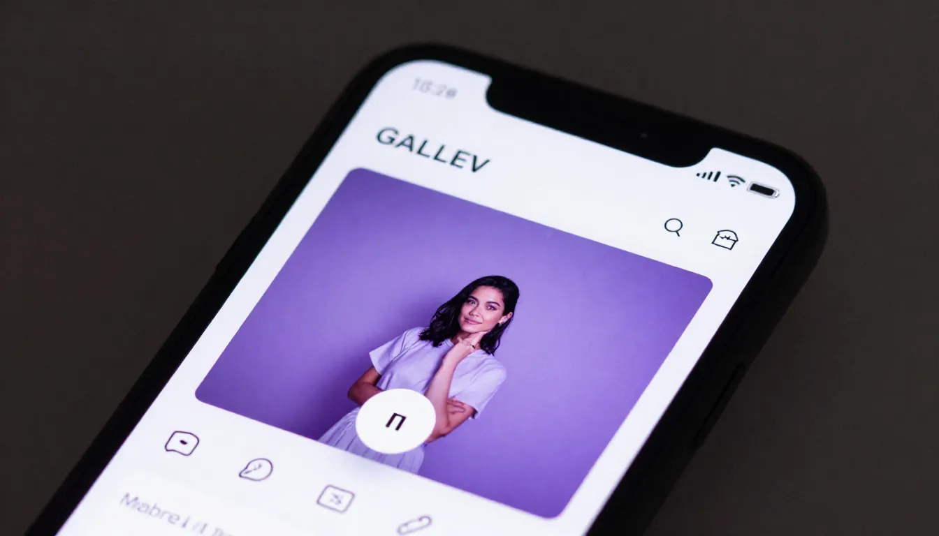 Smartphone screen showing a photo editing app interface, gal...