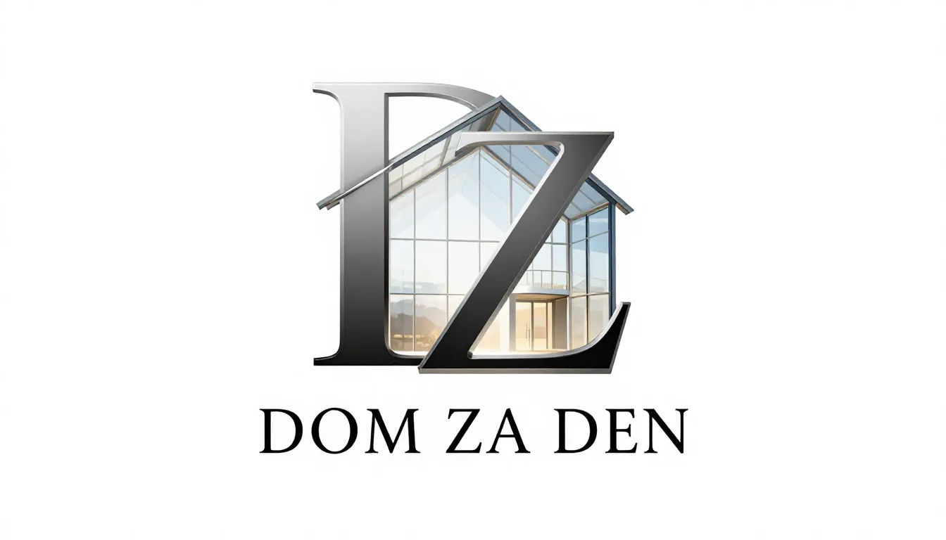 Logo for 'DOM ZA DEN', elegant monogram style, letters D and...