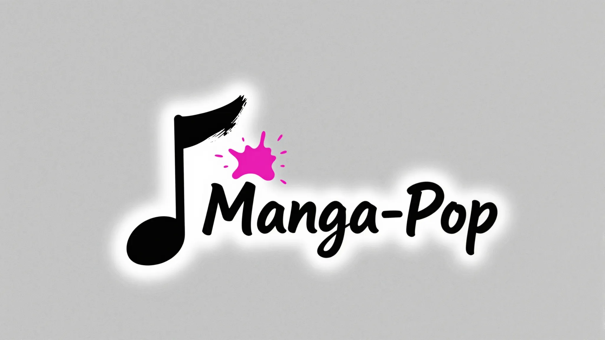 Logo design for 'Manga-Pop' brand. A stylized musical note s...
