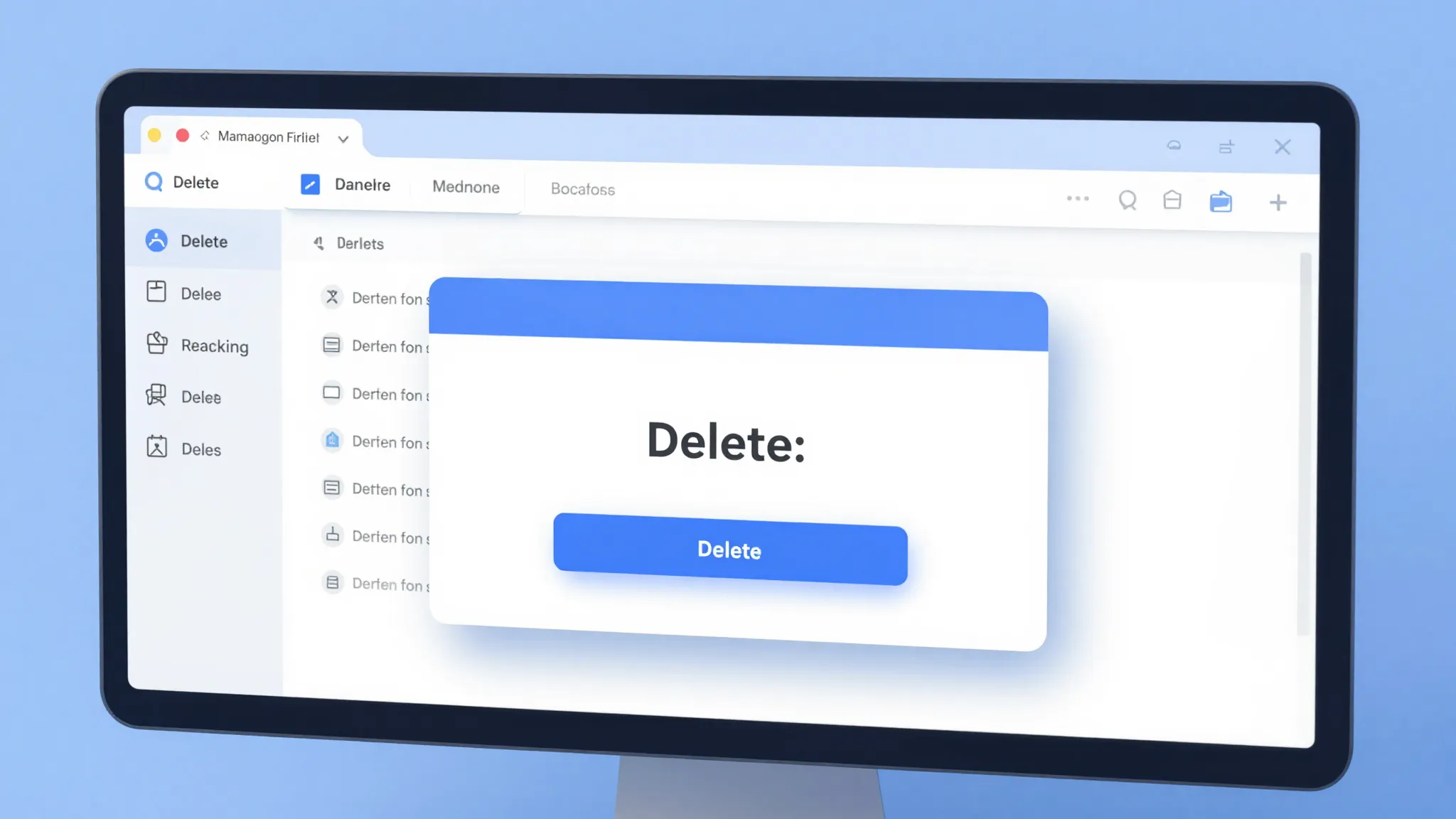 A clean and modern computer interface showing a content mana...