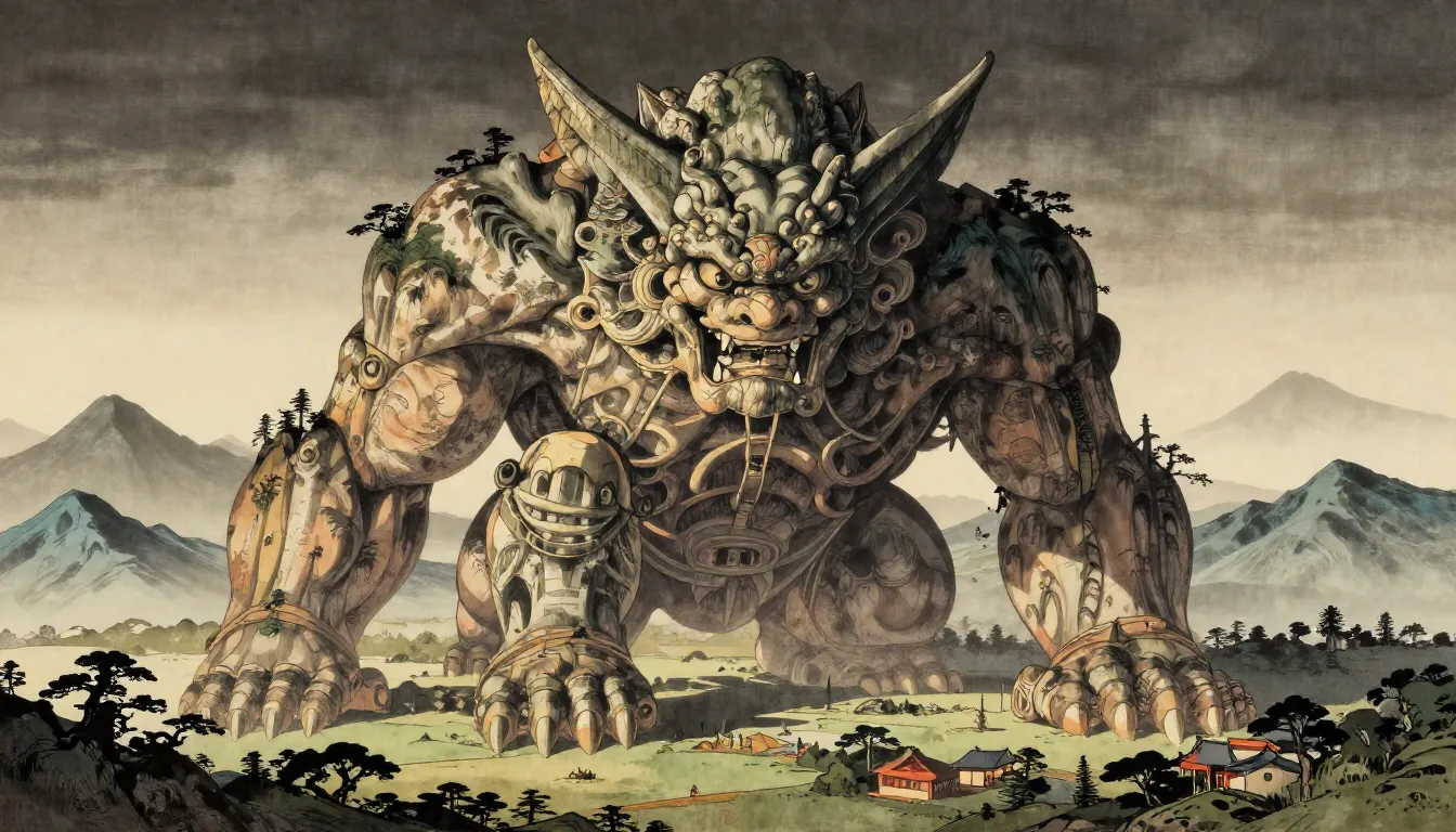 Gigantic mythical Japanese giant Daidarabotchi, body made of...