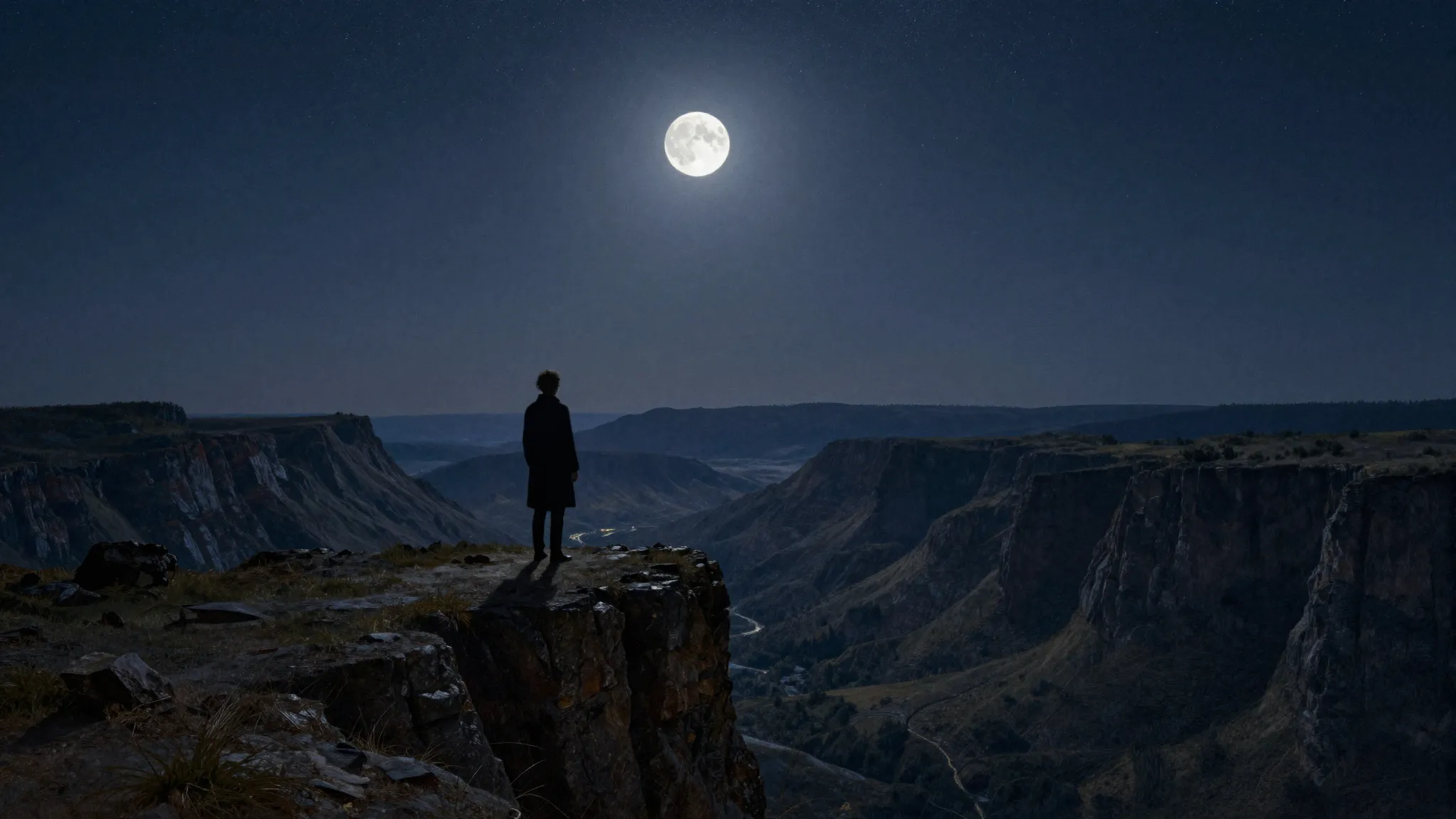 A dark romantic landscape in the style of 19th-century oil p...