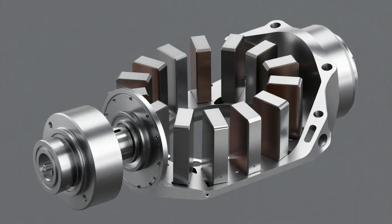 Exploded view of a magnetic transmission unit, internal perm...