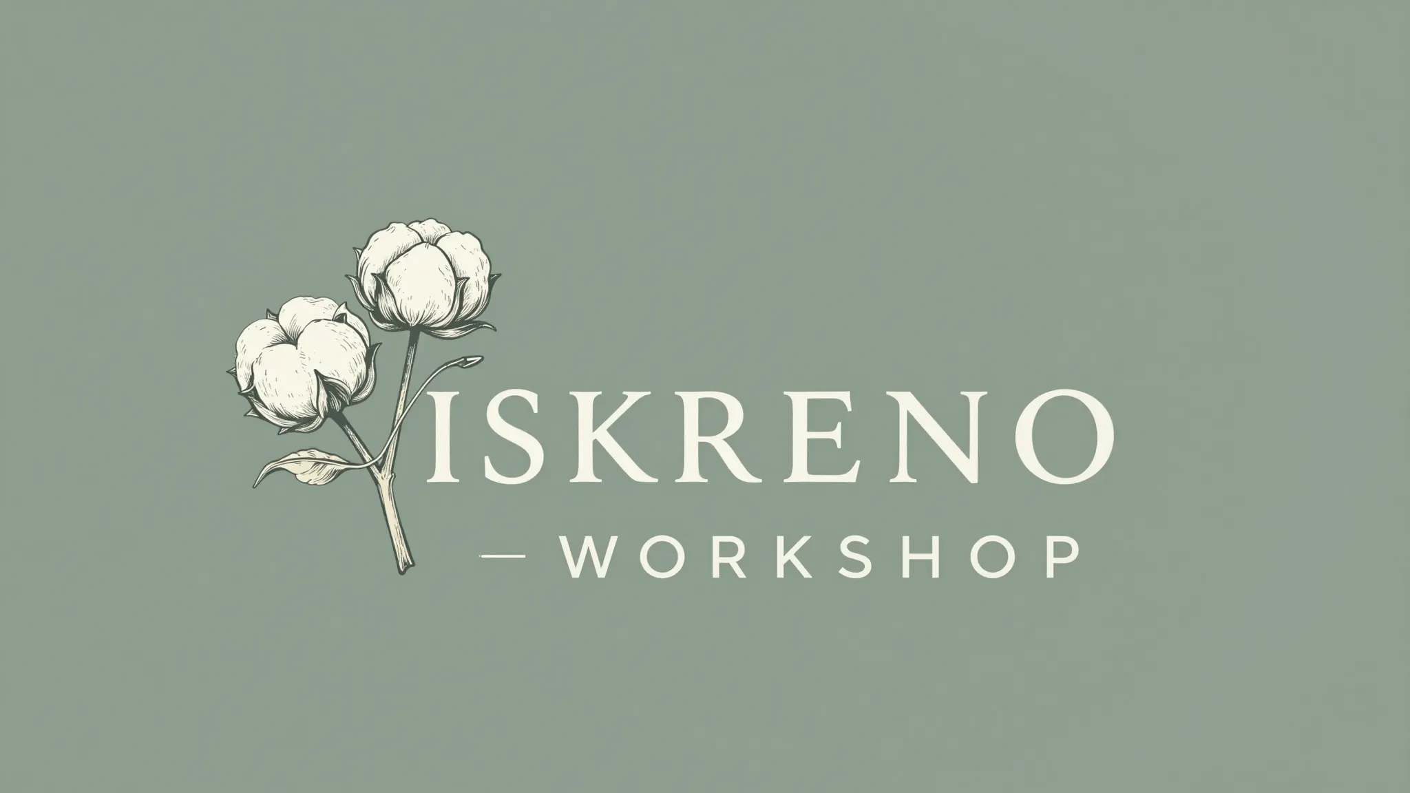 Minimalist logo design for 'ISKRENNO' sewing workshop. A del...