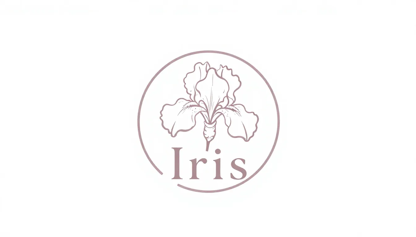 Elegant logo design for a manicure studio named Iris, minima...