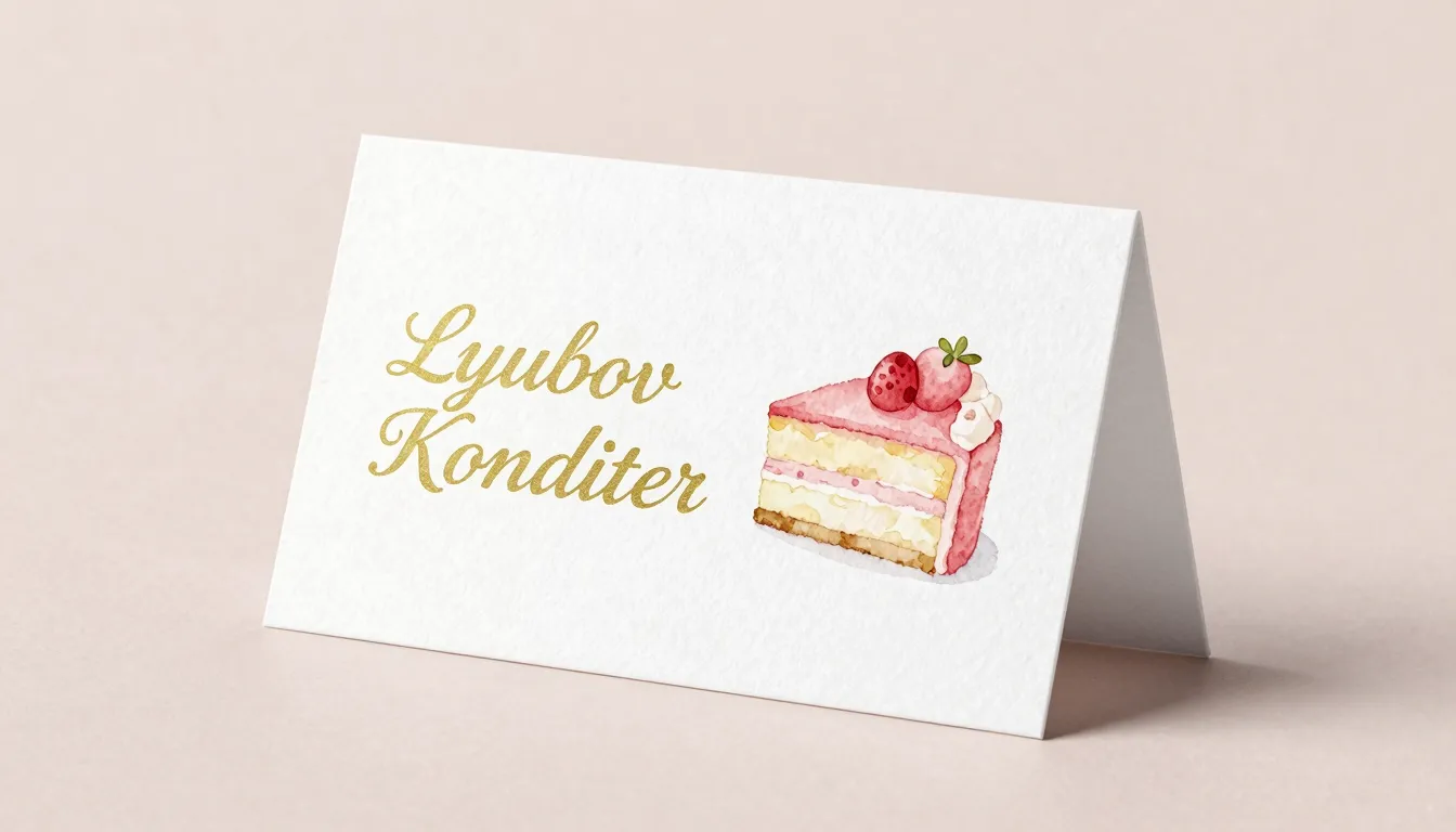 Front side of a business card, minimalist style, 'Lyubov Kon...