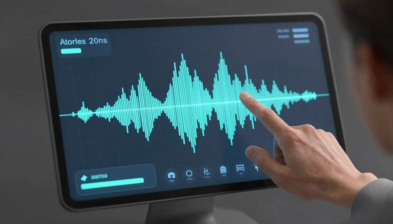 A high-tech digital interface showing a photo of a person be...