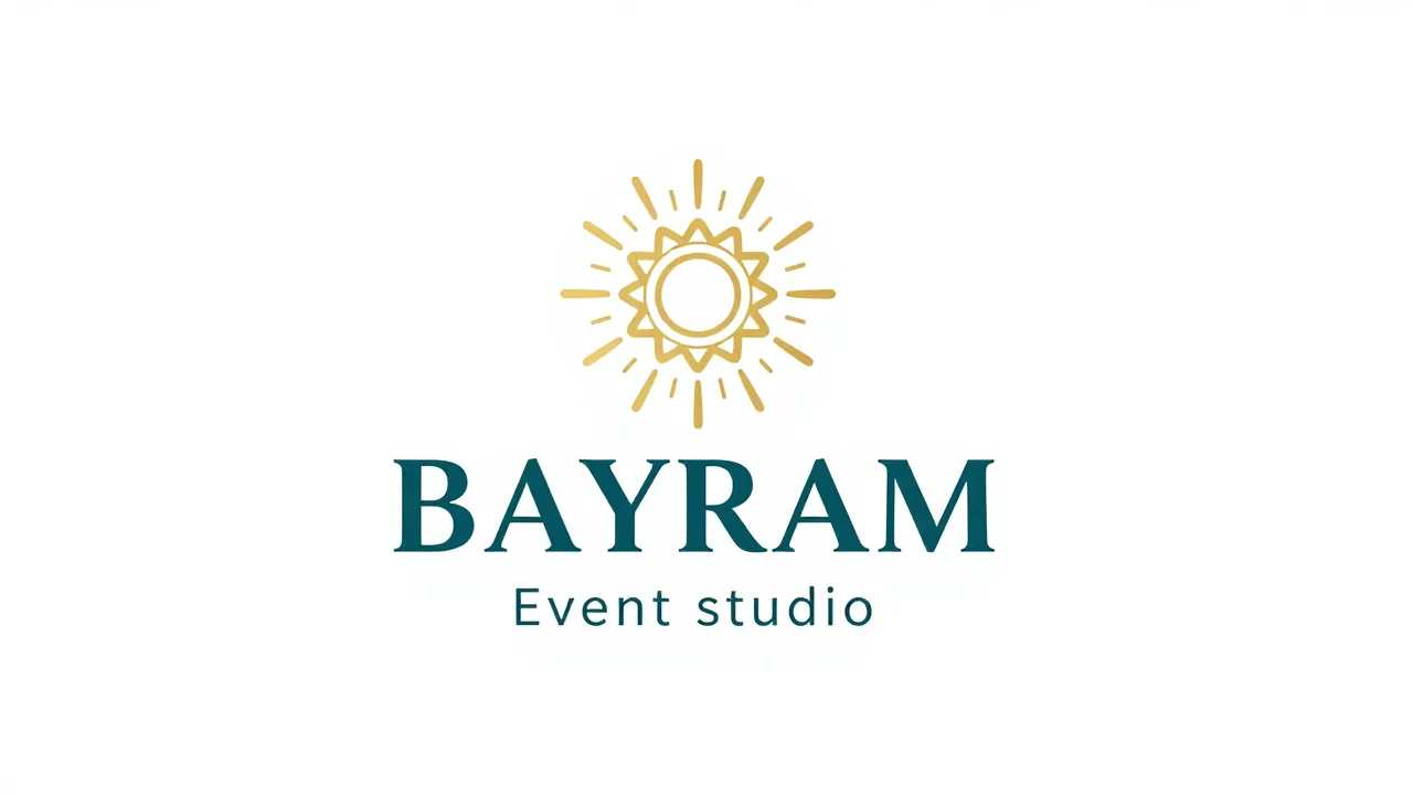 Minimalist logo design for an event studio named 'BAYRAM', f...
