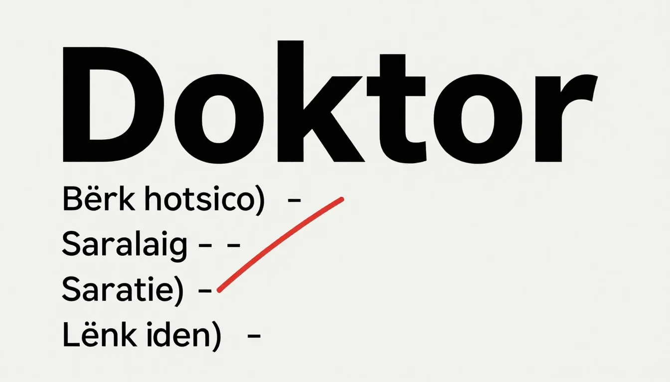 Educational graphic showing the word Doktor with suffix lar,...