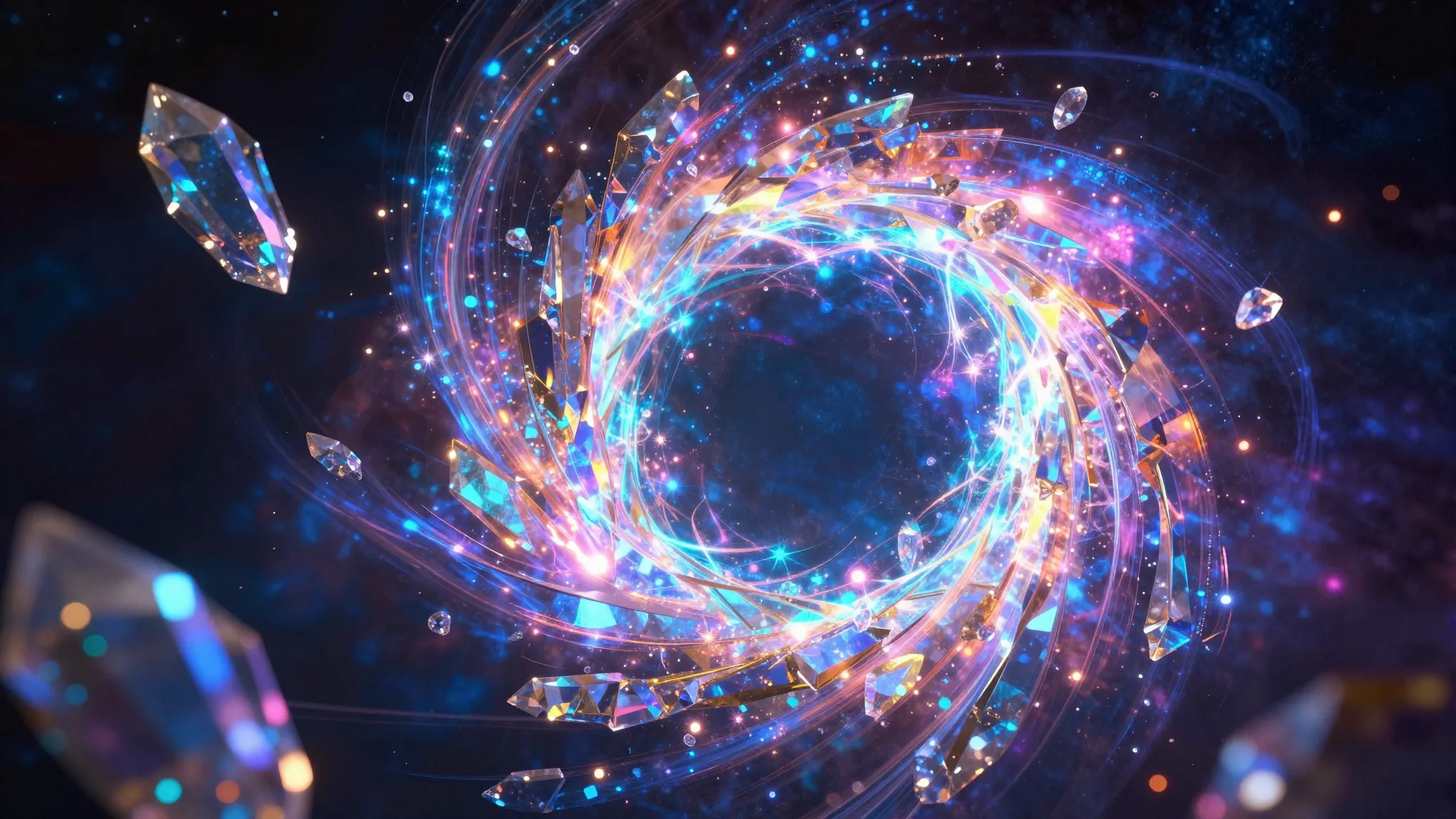 Stunning 3D render of a magical cosmic portal, no people, fl...