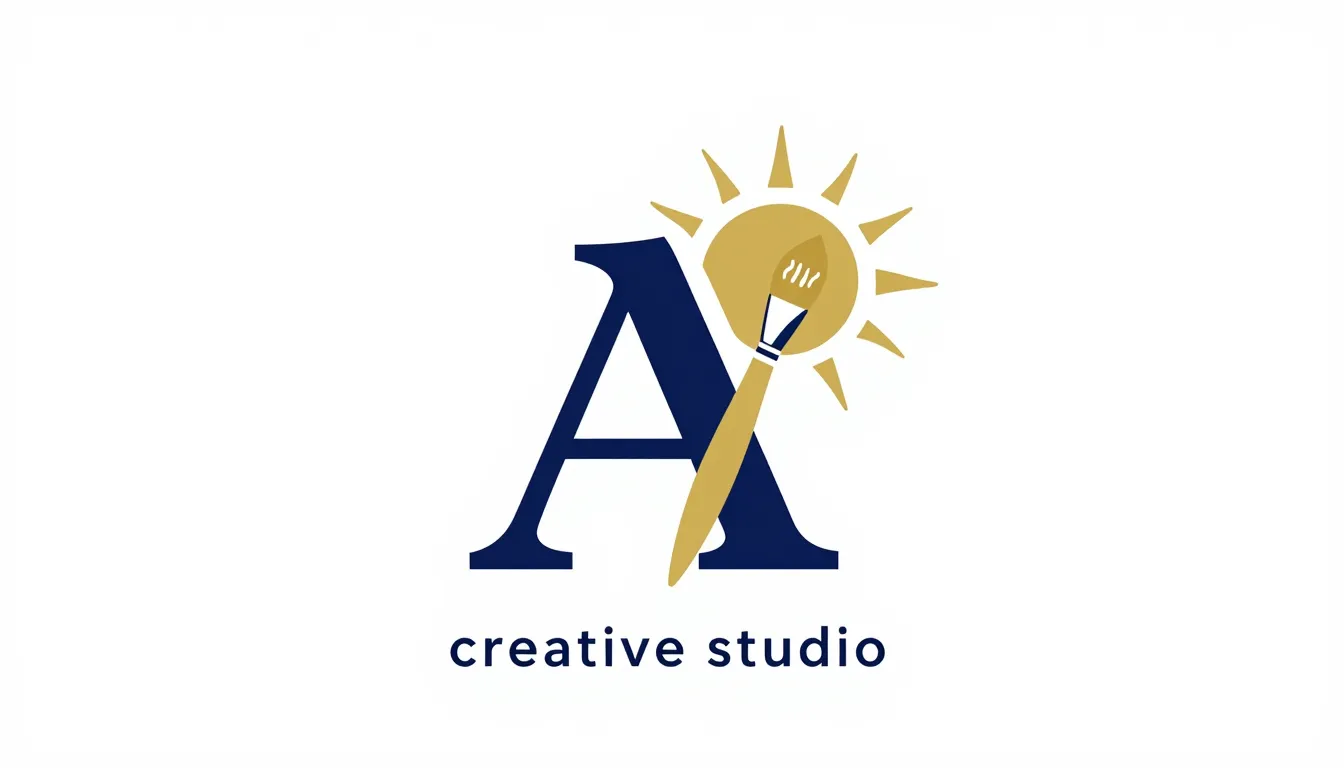 Minimalist logo design for a creative studio, letter 'A' int...