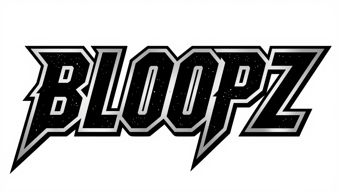 Rock music logo for band 'BLOOPZ', sharp aggressive typograp...