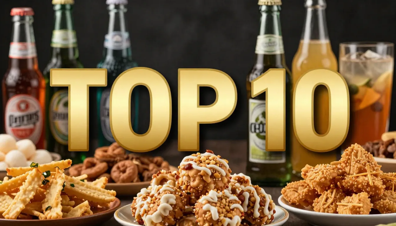 A professional YouTube thumbnail design, text 'TOP 10' in bo...